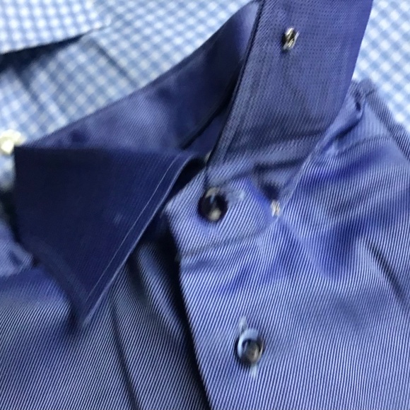 ETON  nice shade of   blue dress cotton shirt Sz 16 made in Romania  🇷🇴 - Picture 7 of 10